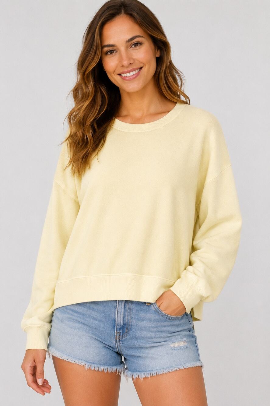 American Eagle pastel yellow Crewneck sweatshirt. Size small.